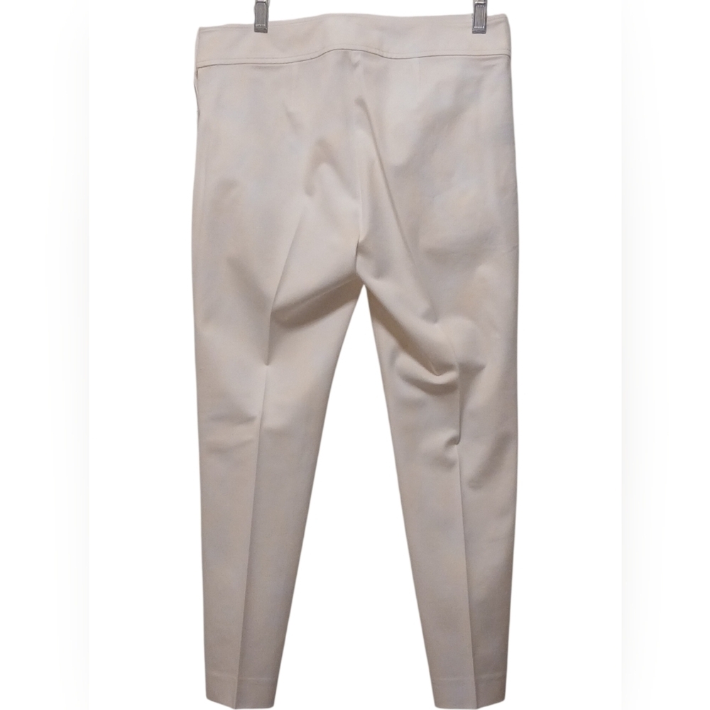 Lauren Ralph Lauren - Ivory Colored Ankle Pants W/2 Buttons & 7" Zipper, Size 6 - Picture 6 of 7